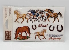 PSX Faster Horses Sticker Sheet 2001 RARE Horse Western Scrapbook NEW!