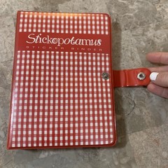 Vintage Stickopotamus Gingham Sticker Binder Book Zipper Pouch Stickers Sheets!