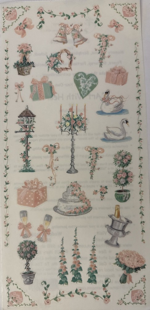 WEDDING Mylar Stickers(36pc) Tie Me to the Moon•Flowers •Gifts•Cake•Card Making•