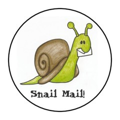30 1.5″ SNAIL MAIL ROUND STICKERS ENVELOPE SEALS FAVOR LABELS