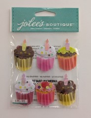 Jolee’s Birthday Cupcakes With Candles Scrapbooking Stickers