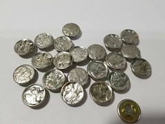 INDIAN HEAD SILVER TONE BRAD CRAFTS TACKS VINTAGE LOT OF 22