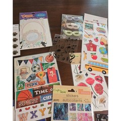 Multi-Brand Scrapbook Sticker Lot Mixed Themes Multicolor Craft Die Cuts