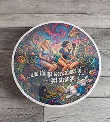 Psychedelic Alice in Wonderland Sticker – water resistant – Large