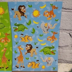Mattel Cartoon Animal Scrapbooking Stickers Farm Jungle Marine Life Lot 4 Sheets