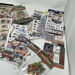 Huge Mixed Sticker & Scrapbooking Lot Holiday USA Christian Craft Set