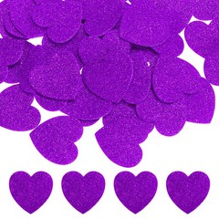 1.8″x1.8″ Heart Foam Stickers, 100Pcs EVA Glitters Foam Shape Sticker, Purple