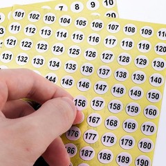 50 Sheets 1-200 Number Stickers 0.4 Inch Small Number Stickers 25 Sets Self-A…