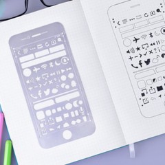 Stainless Steel Journal Stencils Sns Drawing Stencil for Notebook 1pcs 101897