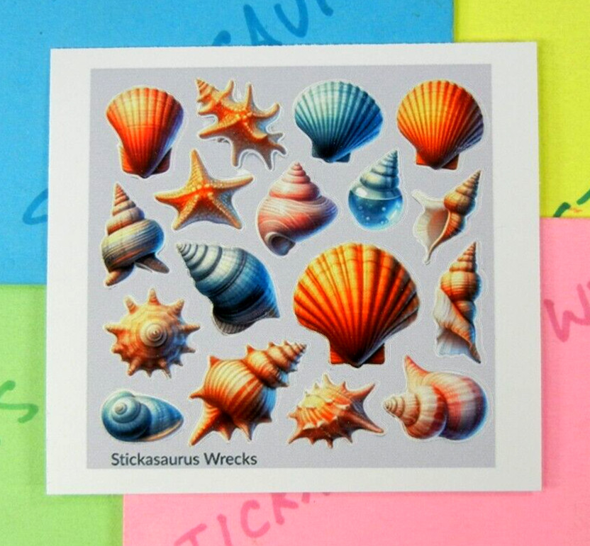 Colorful Seashells & Starfish Mini Mod Sticker Sheet