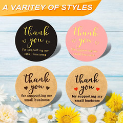 Thank You Stickers 2000Pcs 1in 3 Color Small Business Thank You for Supporting