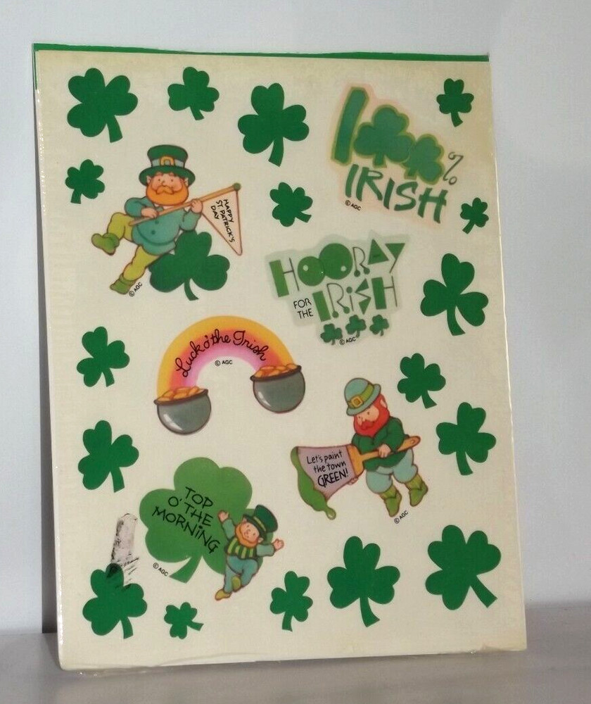 American Greetings St Patrick’s Day 3 Sticker Sheets Hooray Irish B43