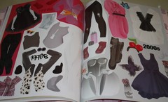 Used fashion sticker book, vintage fashions, some used, some unused stickers