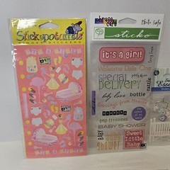 Vintage Girl Baby Shower Scrapbooking Crafting Stickers Mixed Lot Of 11 New