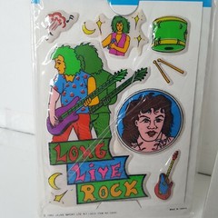 Lot of 2 Rock and Roll Vintage 1983 3D Puffy Stickers