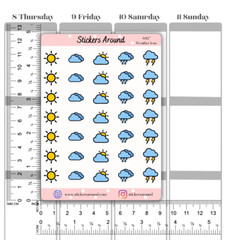 Weather Icon Planner Sticker, Calendar and Bullet Journal Sticker