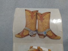 Vintage Mary Engelbreit Stickers 90s 1991 COWBOY BOOTS & HATS 4 pieces