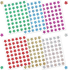 1440Pcs 6 Colors Holographic Glitter Flowers Stickers 0.6″, Sparkly Stickers …