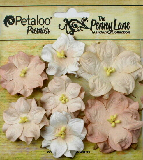 Mini Wild Rose ANTIQUE MAUVE – 7 Paper Flowers 3-4cmAcross Penny Lane Petaloo XA