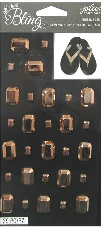 Rose Gold Rectangle Bling Gems Jolee’s Stickers Crafts Scrapbook