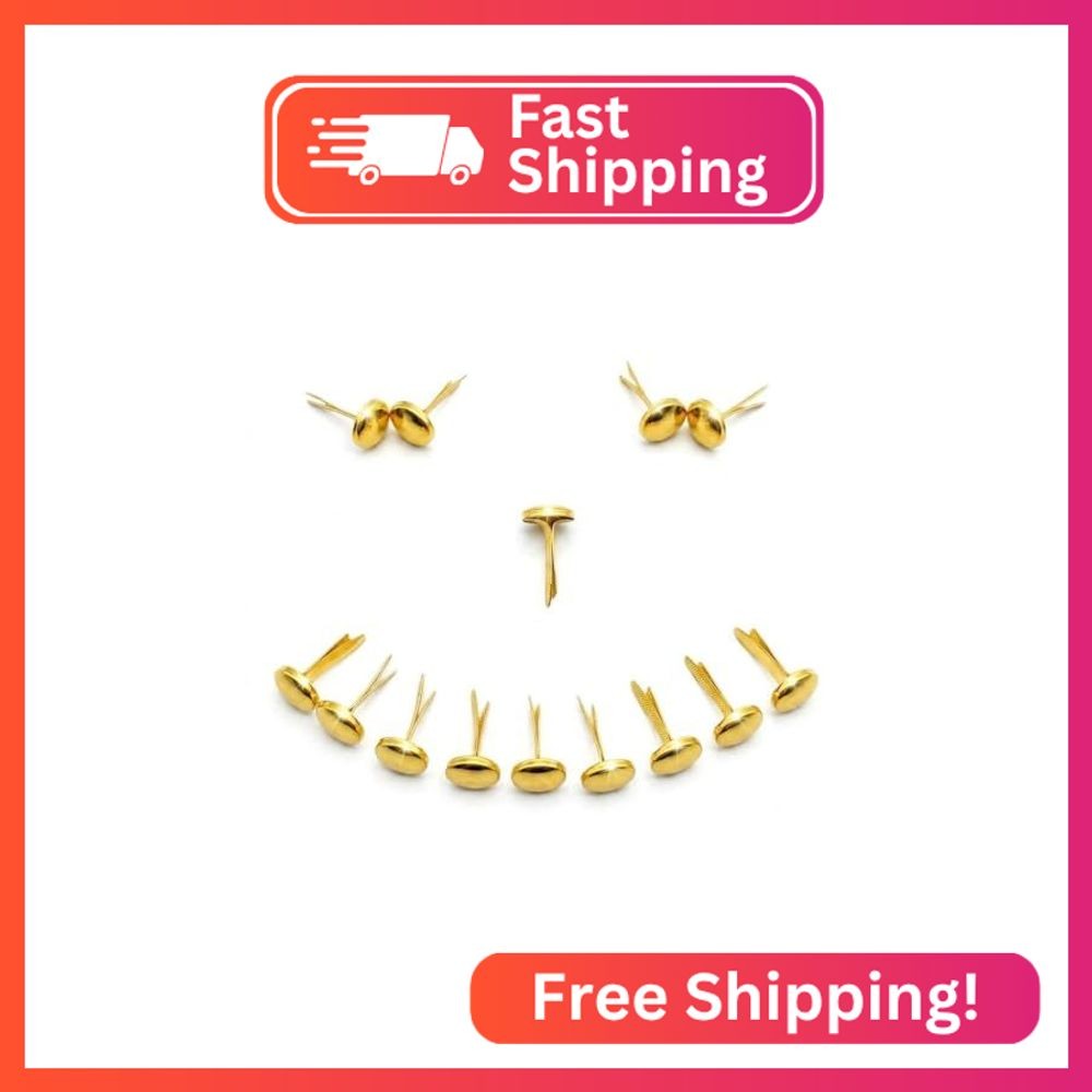 LLY 500 Pieces 8mm Round Brads, Paper Fasteners Metal Brads with Box, Paper Bras