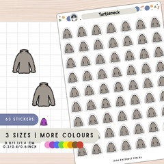 Turtleneck Planner Stickers – Stylish Fashion Decals to Organize Schedule