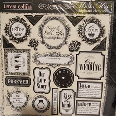 Teresa Collins MR & MRS Wedding Scrapbook Flocked Cover & More **READ**
