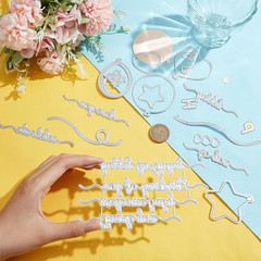 26PCS Word Balloons Die Cuts Love You Valentine Metal Cutting Dies Happy Birthda