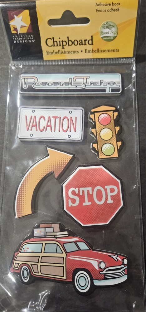 American Traditional Design Chipboard Embellishments-Road Trip Chipboard