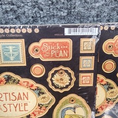Lot of 10 Graphic 45 Artisan Style Bundle Chipboard & Tags Pockets Art Deco