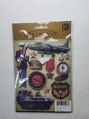 K & Company Grand Adhesions MARINES Puffy Sticker Sheet NEW