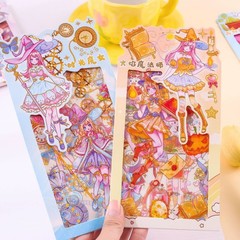 48 Sheets Cartoon Girl Stickers – Kawaii PET Transparent Journaling Stationer…