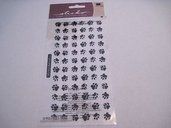 Crafts Stickers Sticko Small Black Animal Tracks Paws Paw Prints Repeats
