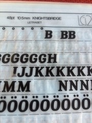 SEVEN (7) Letraset INSTANT LETTERING Transfer Letters Knightsbridge 48pt NICE 2