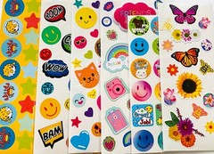 199+ Stickers Mixed Themes Happy Birthday Cake Peace Heart Ice Cream Cherries +
