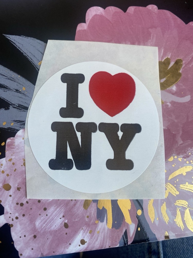 Vintage IMPERFECT Vtg Glossy I ❤️ NY Sticker Module Roughly 2×2.5 Inches