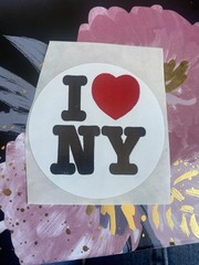 Vintage IMPERFECT Vtg Glossy I ❤️ NY Sticker Module Roughly 2×2.5 Inches