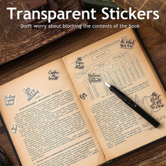100Pcs Black Inspirational Quotes Stickers – Waterproof Transparent Motivational