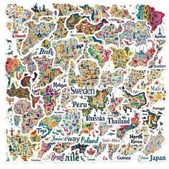 25Pcs Random Aesthetic Graffiti World Travel Map Waterproof Vinyl Stickers