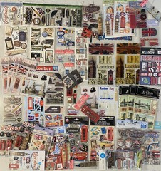100’s of Europe, London, Scrapbook, stickers and embellishments. HUGE LOT
