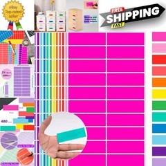 High-Quality 3×1 Inch Self-Adhesive Colored Labels – 12 Colors, 480 Total Labels