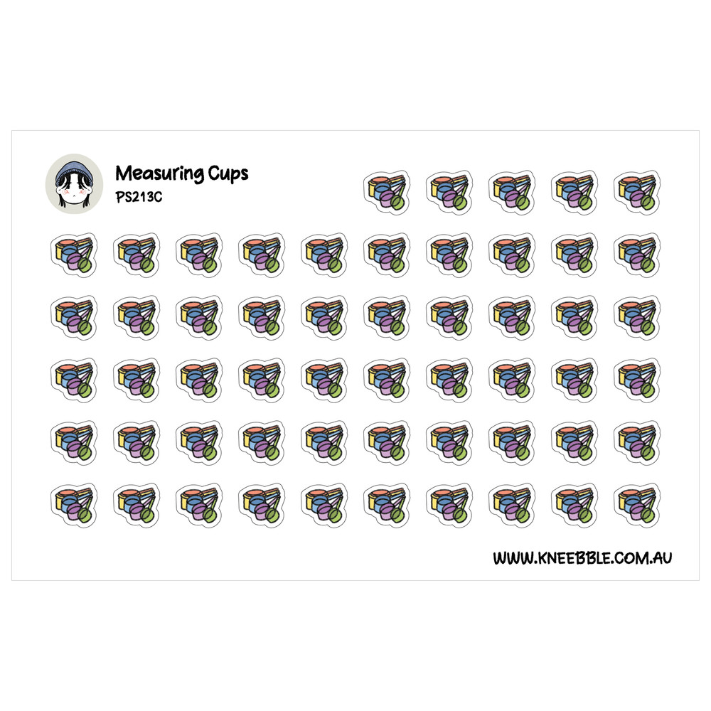 Measuring Cups Planner Stickers – Bakery Cooking Tools
