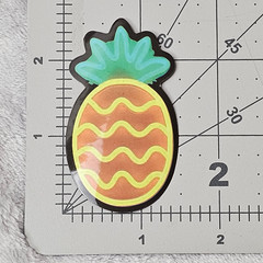 Neon Pineapple Sticker Black Yellow Teal Die Cut Tropical Fruit Decal Laptop
