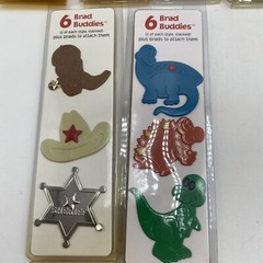 Brad Buddies Vtg Lot 6 Cowboy Fireman Dino Zoo Train Plane Scrapbook Crafts NIB