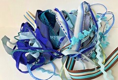 Scrapbooking Crafts May Arts Grab Bag Ribbon All Sizes Colors Patterns – Blue