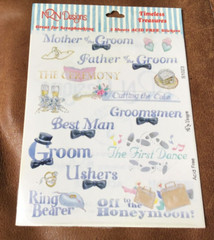NEW 2 – 5 X 6″ NRN DESIGNS STICKERS: WEDDING TITLES FREE SHIPPING!