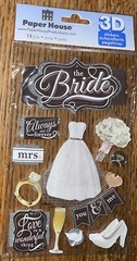 RARE Paper House Wedding The Bride Mrs Alway Forever 3D Dress Bouquet Ring Love