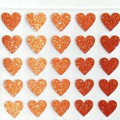 Burnt Orange Glitter Heart Sticker Sheet! – 1/4″ to 4 inch – Cute & Sparkly!