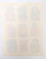 VINTAGE 1980 HALLMARK STICKERS SHIRT TALES ANIMALS – 1 FULL SHEET – *SUPER RARE*