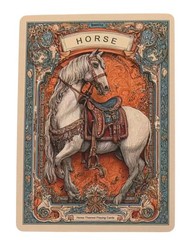 Creative Horse Portrait Royal White with Crown Black Blue Junk Journal Scrapbook